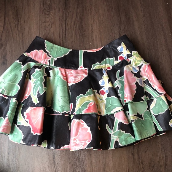 VTG Barboglio Peplum Tiered Mini Dress Size 8 Black Floral Glamoratti 80s Luxury - Picture 8 of 13